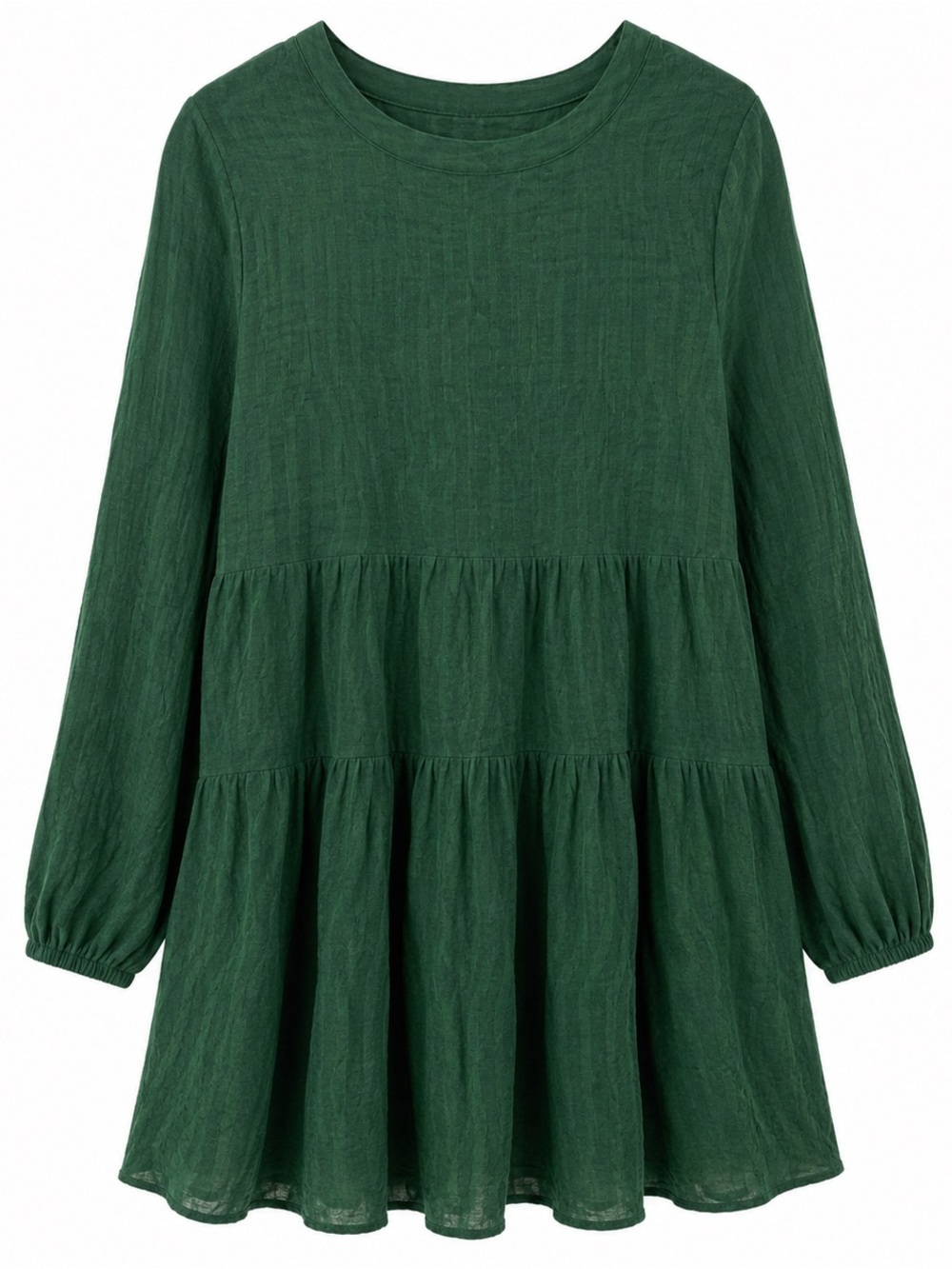 Maeve by Anthropologie Sacha Jacquard Tiered Tunic Dress Green Women’s Medium - Picture 2 of 4